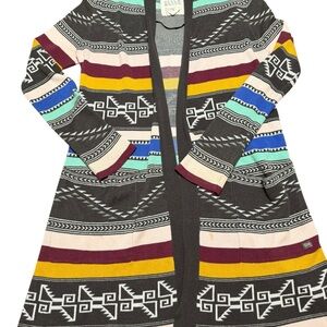 Billabong | Tribal / Bohemian Multicolor Knit Duster Sweater | Sz M